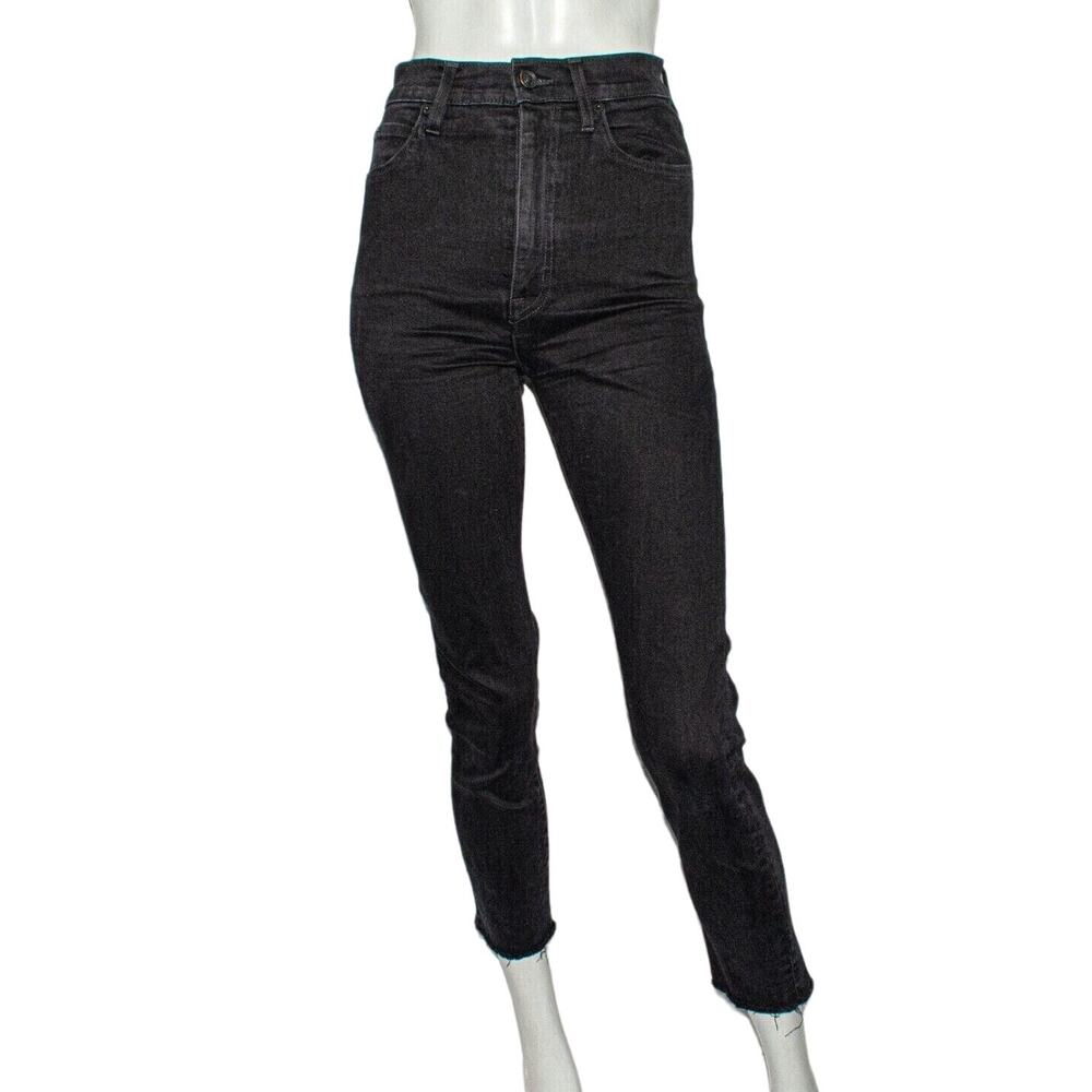SLVRLAKE Beatnik High-Rise Denim Jeans in Black Size 25
